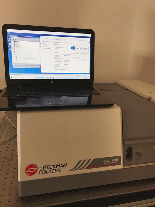 DU 800 spectrophotometer with Windows 10, 64 bit Laptop Computer