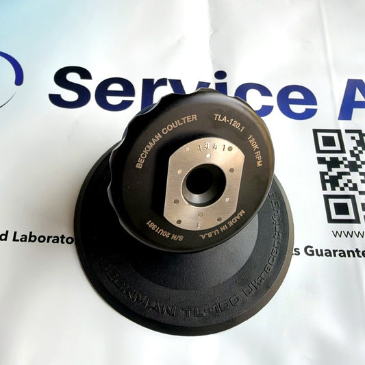 TLA-120.1 rotor underside and drive hub, showing TLA-120.1 and 120K RPM engraving