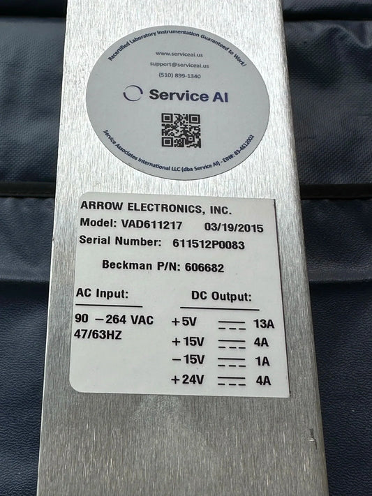 How can one perform AC and DC voltage checks on a Beckman LS6500 Mains Power Supply (PN. 606682) module?