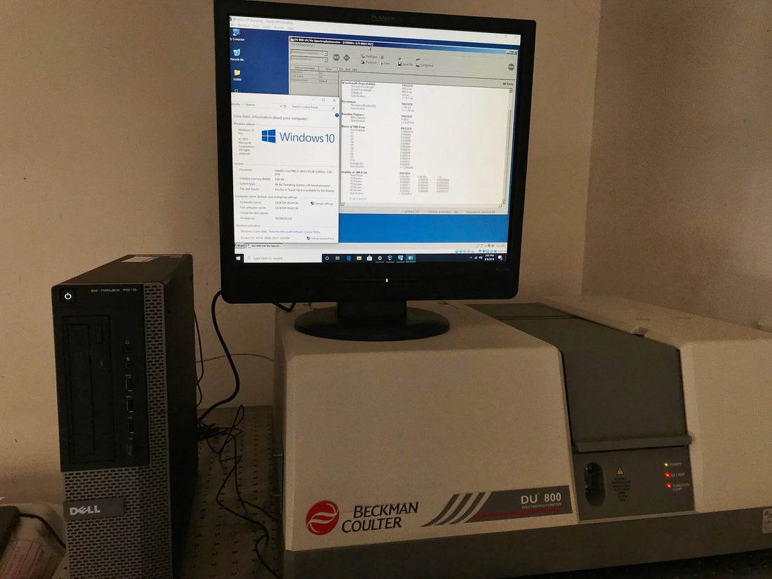 Beckman DU800 spectrophotometer on Windows 10 OS