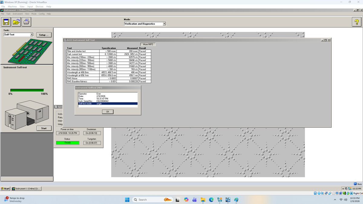 Agilent 8453 on Windows 11 Pro Space Saving Computer