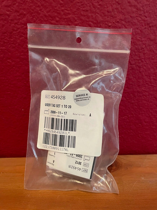 Cards, User Numbers, 1-20, PN. 454928 (NEW) for Beckman LS6500