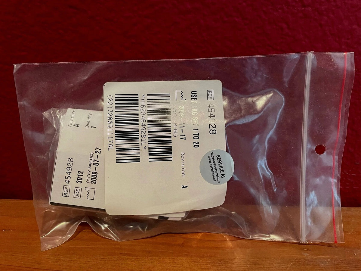 Cards, User Numbers, 1-20, PN. 454928 (NEW) for Beckman LS6500