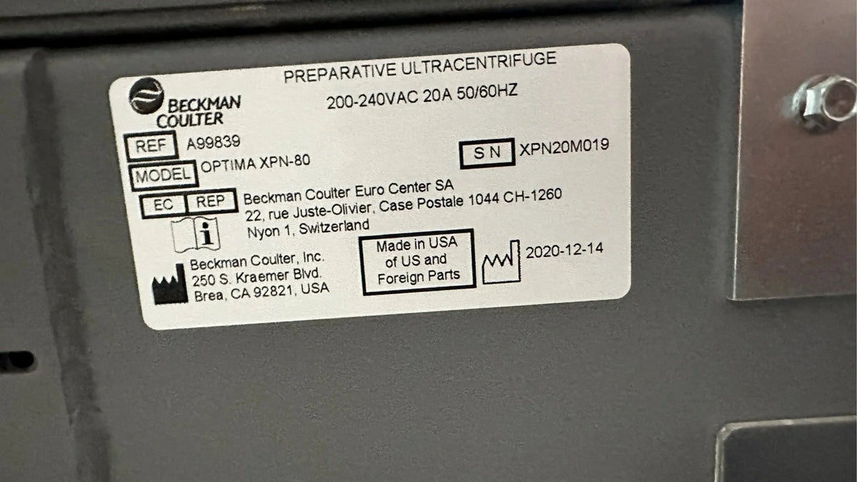 Beckman Coulter Optima XPN-80 Ultracentrifuge