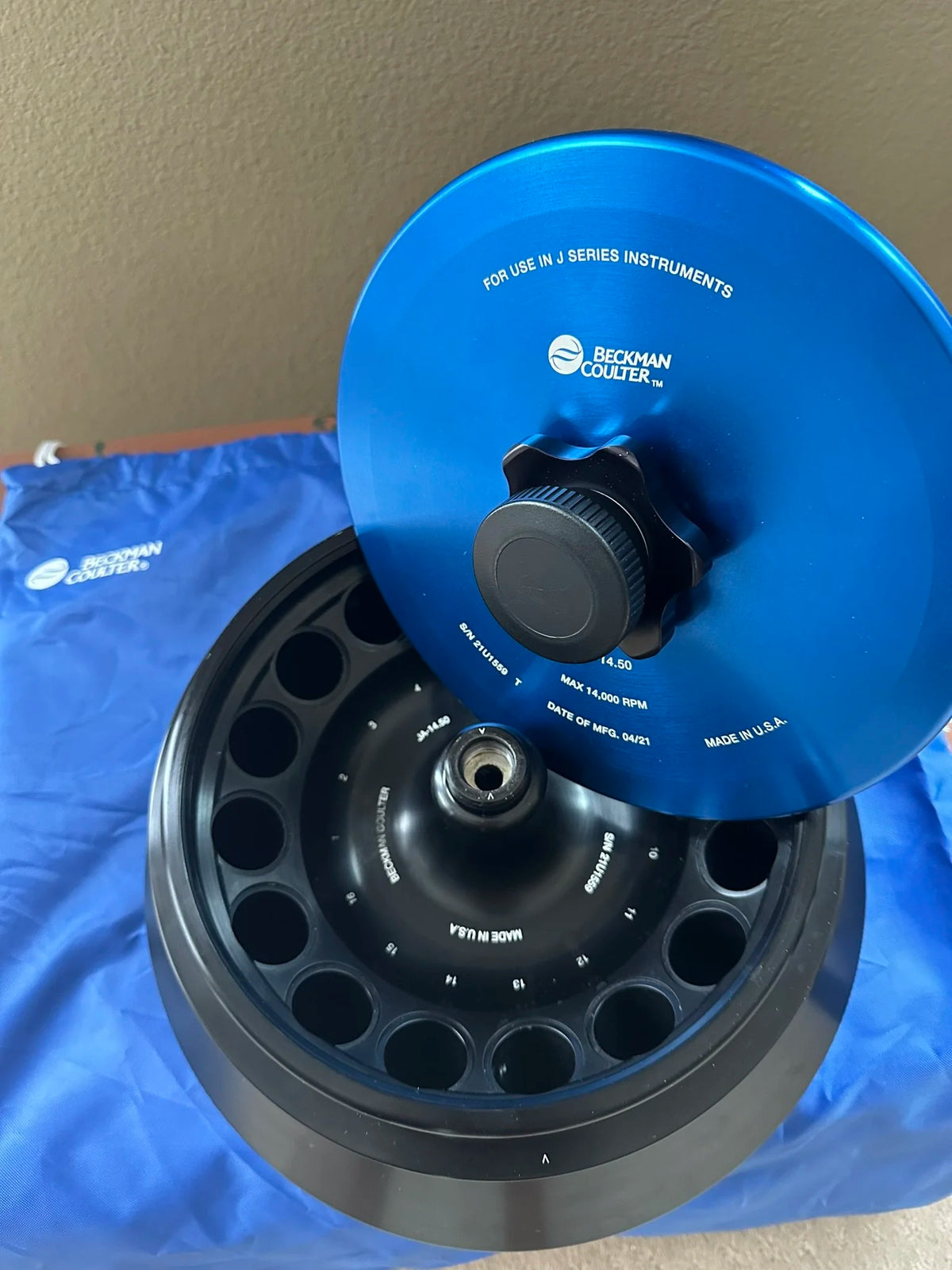Beckman Coulter JA-14.50 rotor assembly, biosafe (with dual-locking lid) - INSPECTED