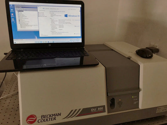 DU 800 spectrophotometer with Windows 10, 64 bit Laptop Computer