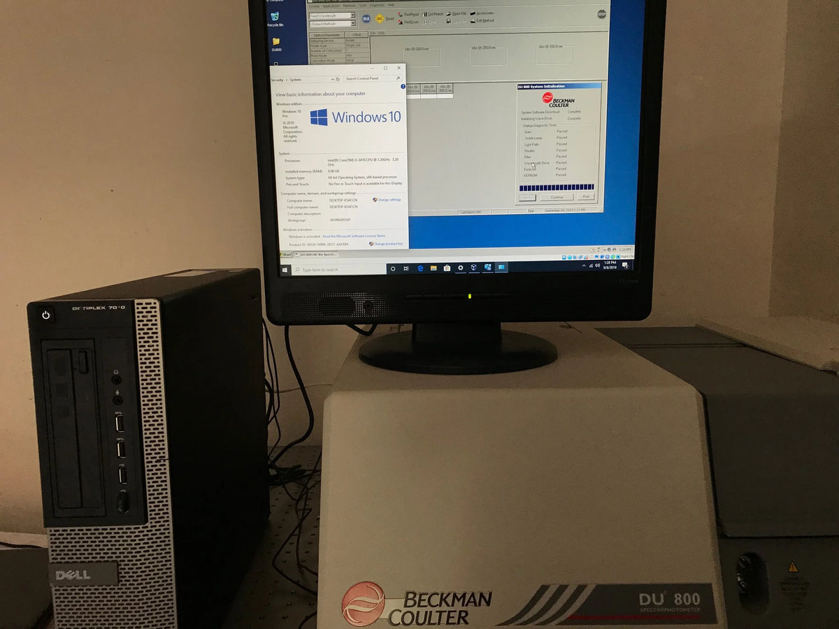 DU 800 spectrophotometer with Windows 10 PRO, 64 bit Desktop (Recertified)