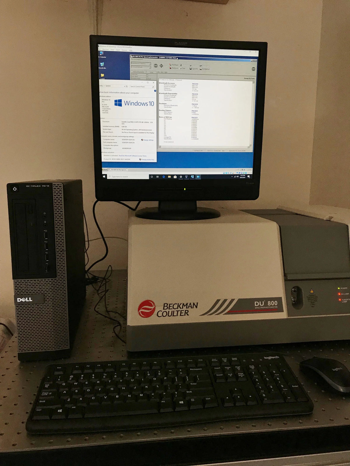 DU 800 spectrophotometer with Windows 10 PRO, 64 bit Desktop (Recertified)
