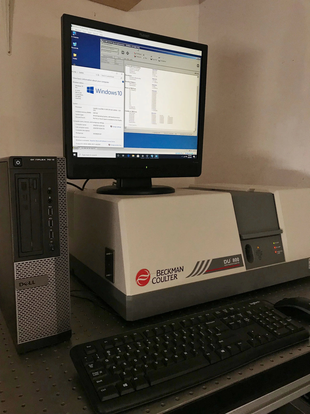 DU 800 spectrophotometer with Windows 10 PRO, 64 bit Desktop (Recertified)