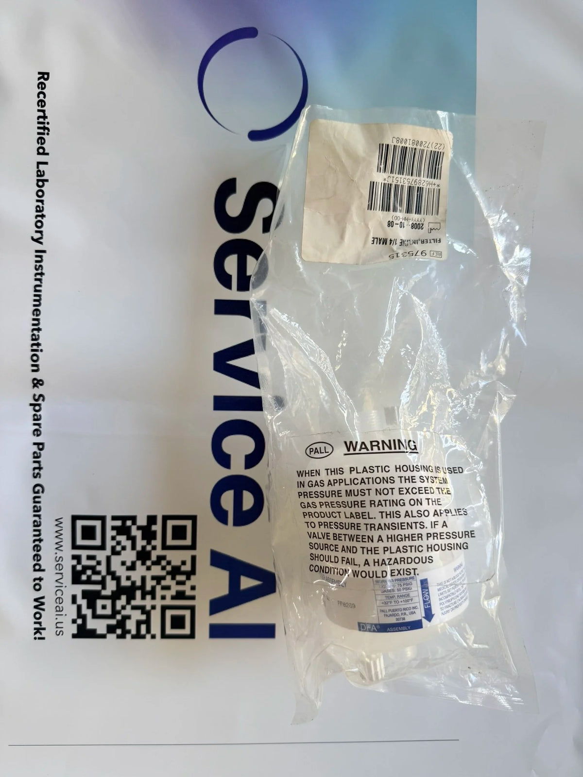 FILTER, INLINE 1/4, MALE NPT; PN. 975315 (NEW)