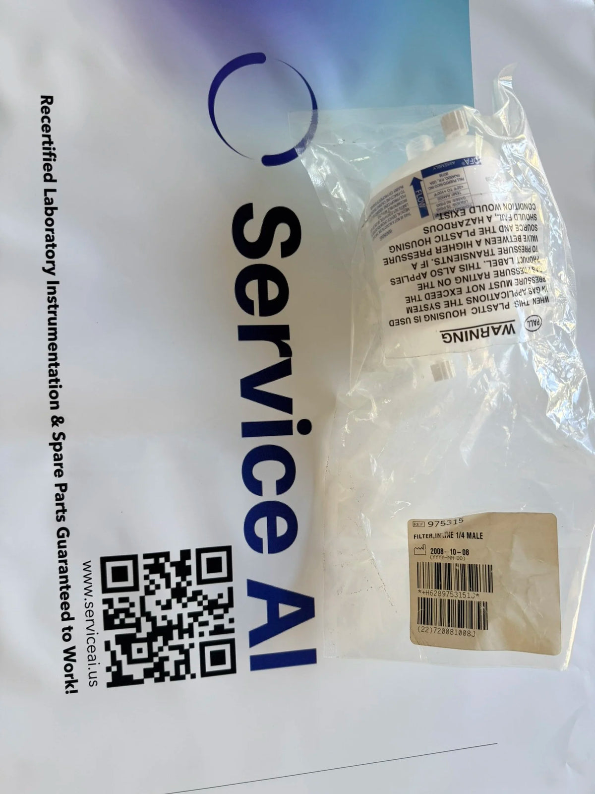 FILTER, INLINE 1/4, MALE NPT; PN. 975315 (NEW)