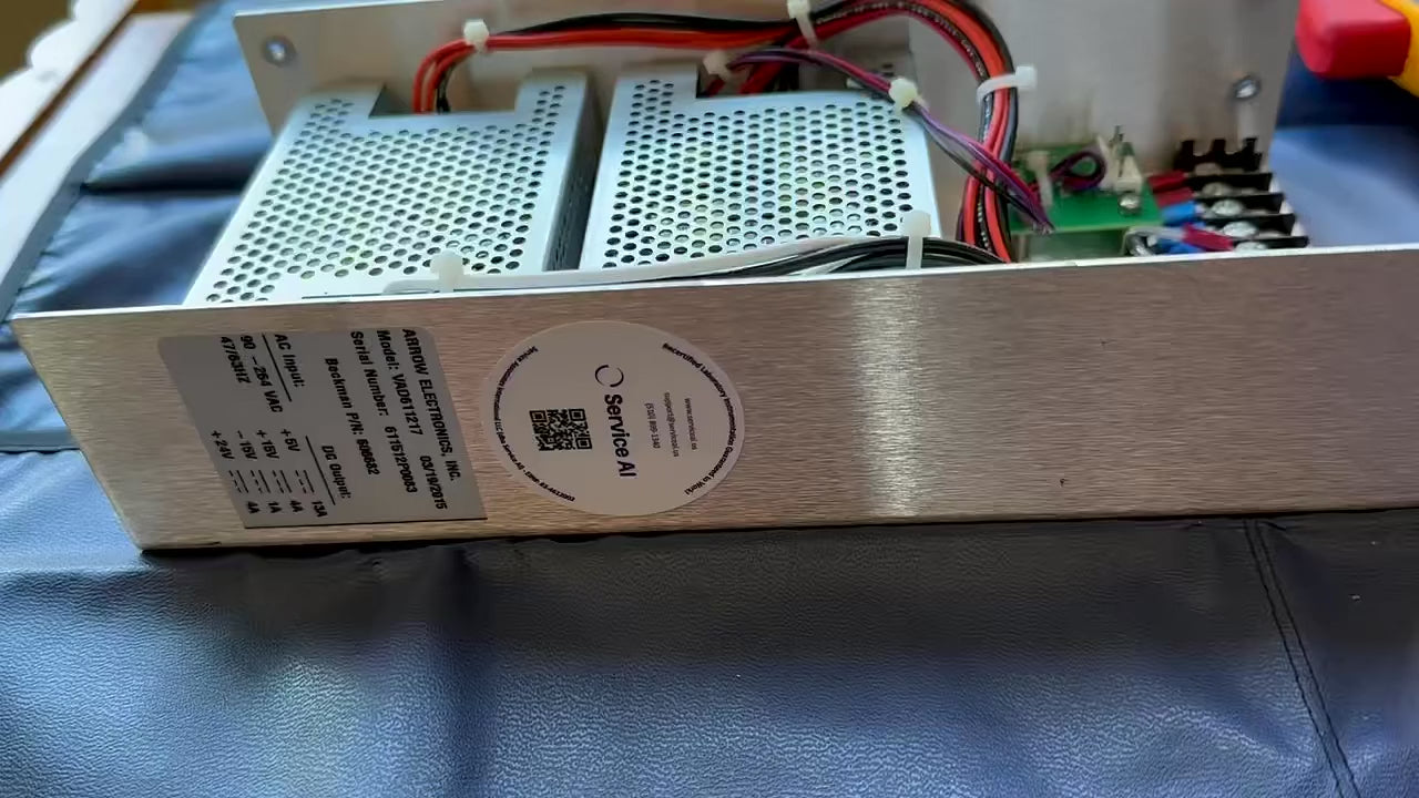 Bench test with narration: AC and DC voltage checks on the LS6500 main power supply (newer version)