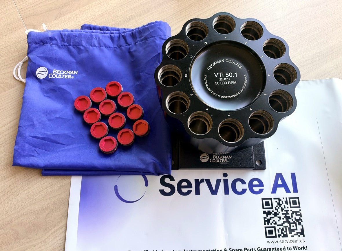 VTi 50.1 rotor with plugs and Beckman Coulter storage pouch